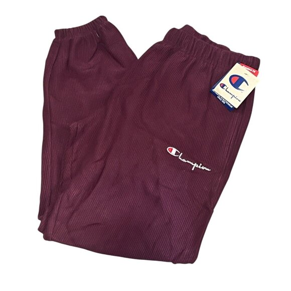 Champion UO Textured Rib Lounge Pant Cotton Joggers Sz Large Burgundy Mens - Picture 8 of 13